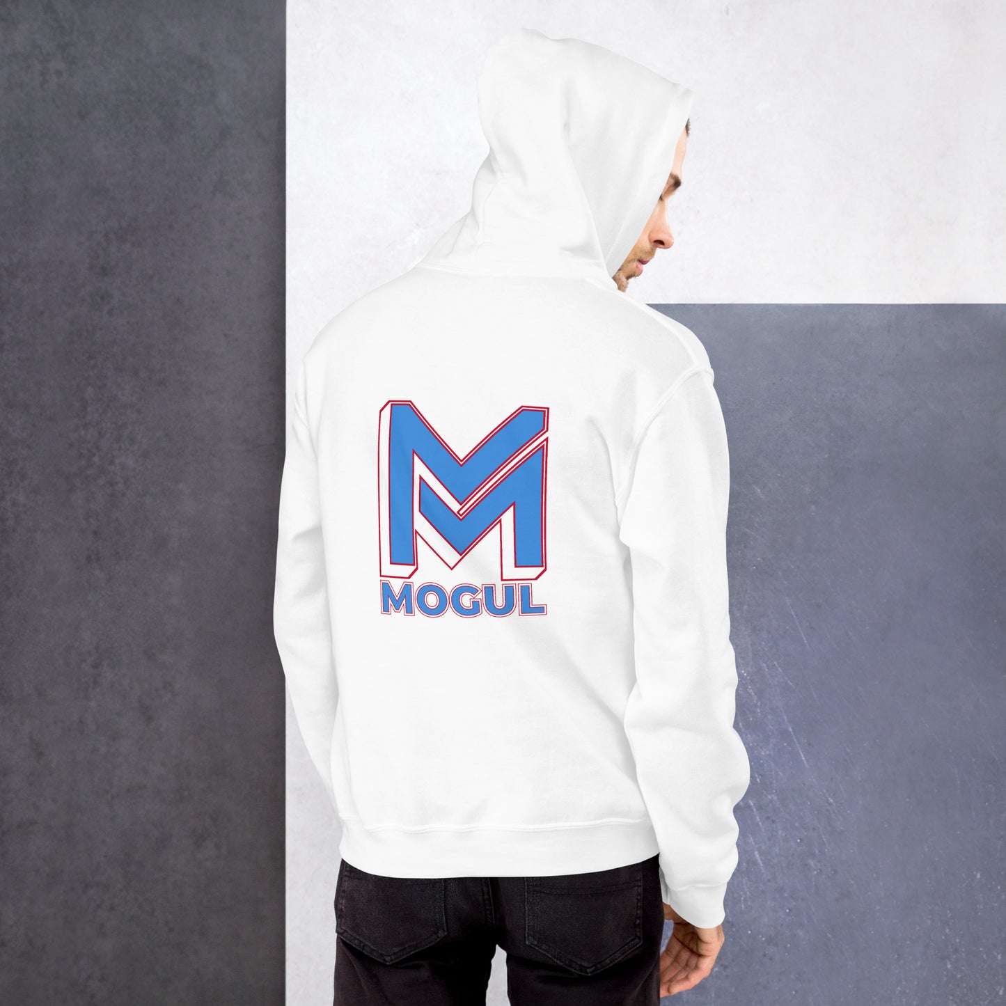 Mogul Brand Embroidered Hoodie | Red + Blue