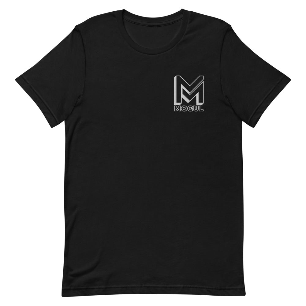 embroidered mogul brand tee white logo
