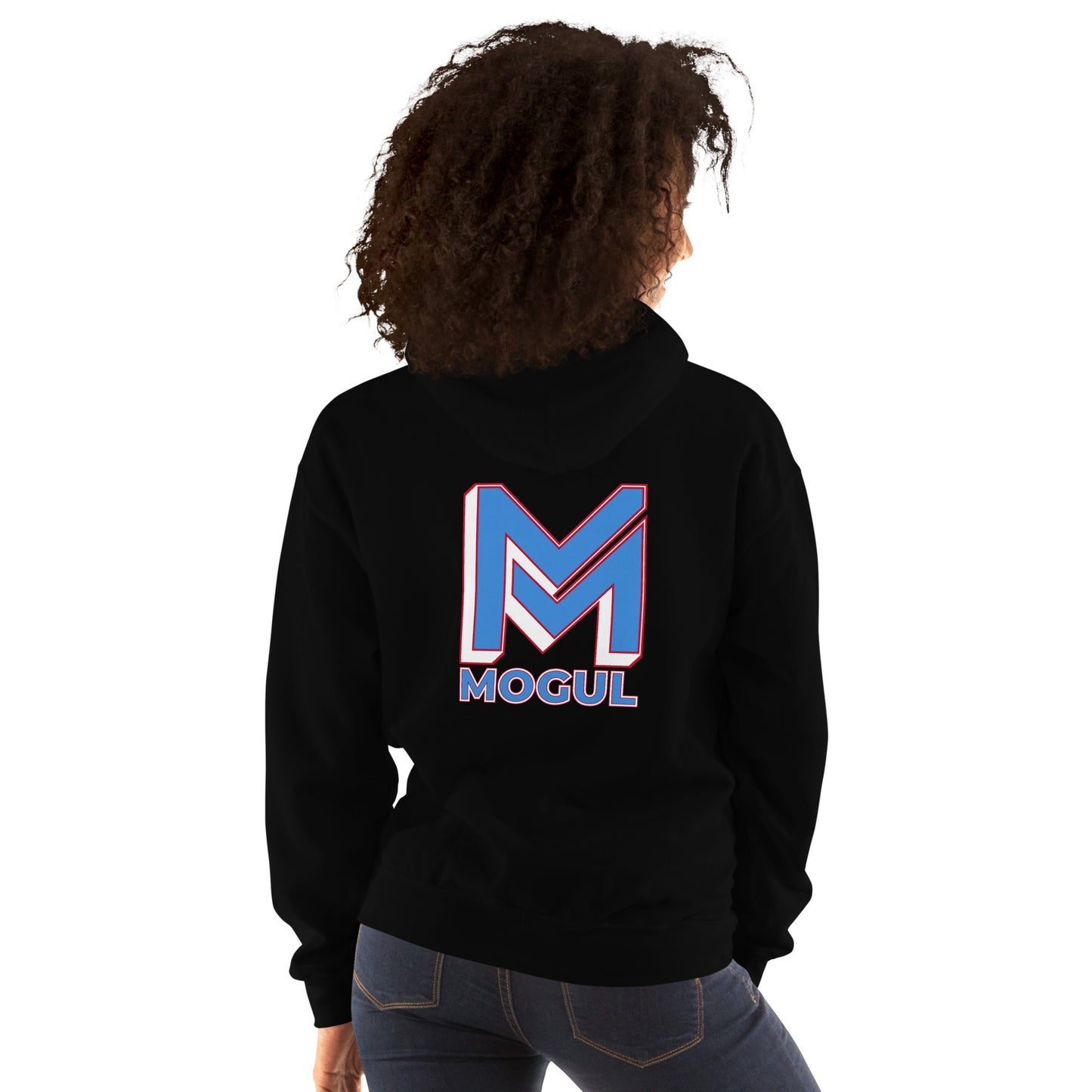 Mogul Brand Embroidered Hoodie | Red + Blue