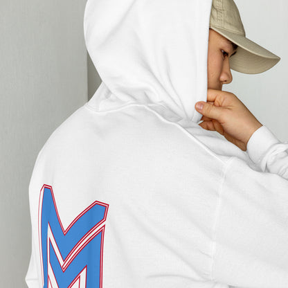Mogul Brand Embroidered Hoodie | Red + Blue